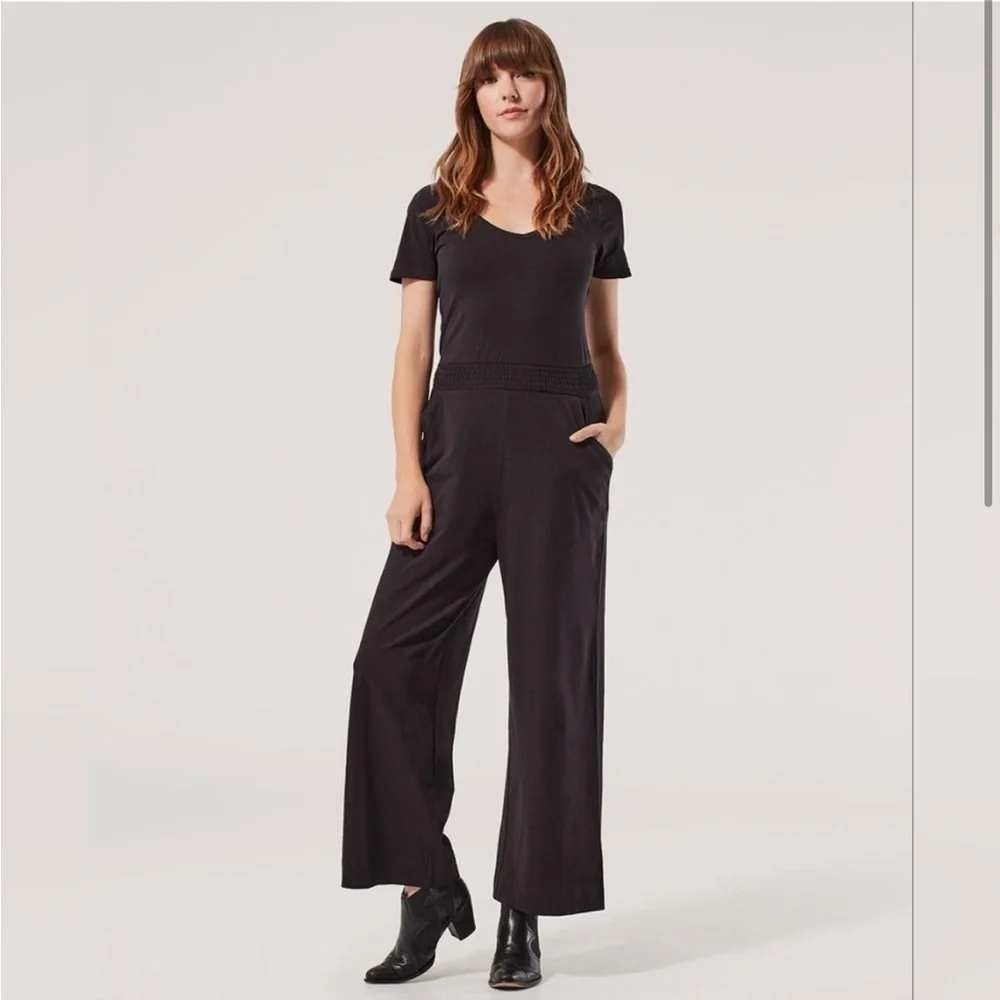 Pact Cotton Jumpsuit Black Cotton Jersey Cross-back Small Organic Sustainable